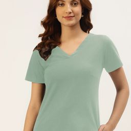 BRINNS Women V-Neck Pockets T-shirt-image-67