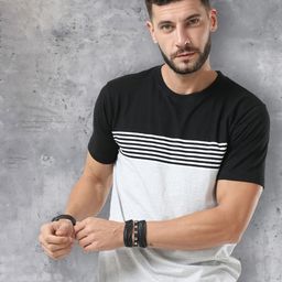fanideaz Striped Round Neck T-shirt-image-1