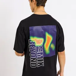 Mast & Harbour Typography Printed Pure Cotton Drop Shoulder Sleeves Oversized T-Shirt-picture-19