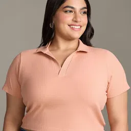 20Dresses Plus Size Henley Neck Crop T-shirt-image-72