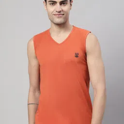 VIMAL JONNEY V-Neck Sleeveless Regular Fit Cotton Sport T-shirt-image-44