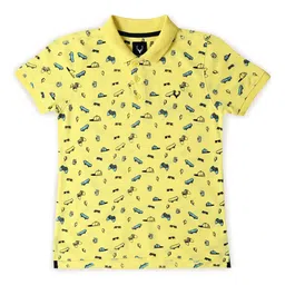 Allen Solly Junior Boys Conversational Printed Polo Collar Short Sleeves T-shirt-picture-43