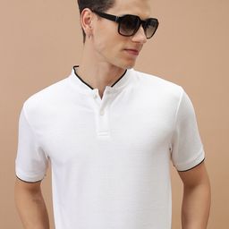 KETCH Henley Neck Relaxed Fit Popcorn Structured T-shirt-image-104