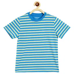 Campana Boys Striped Cotton Round Neck Short Sleeves Pockets Casual T-shirt-image-13
