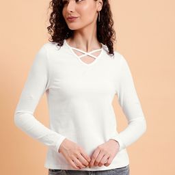 MINT STREET V-Neck Pure Cotton T-shirt-image-48