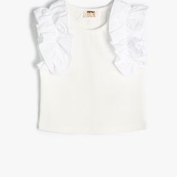 Koton Girls Cotton Round Neck Short Sleeves Casual Top-image-48
