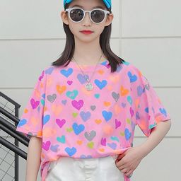 INCLUD Girls Conversational Printed Drop-Shoulder Sleeves Oversized Cotton T-shirt-picture-17