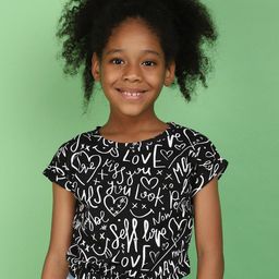 V-Mart Girls Round Neck Printed Extended Sleeves Cotton T-shirt-picture-10