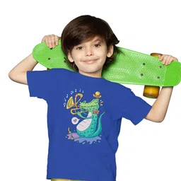 BRATMA Boys Crocodile Animal Printed Cotton T-shirt-image-11