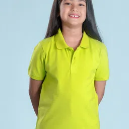 NUSYL Girls Polo Collar Short Sleeves T-shirt-image-74
