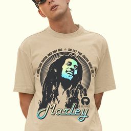 PRONK Marley Printed Drop-Shoulder Sleeves Oversized Cotton T-shirt-image-2