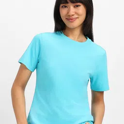 JUNEBERRY Women V-Neck Drop-Shoulder Sleeves Pockets T-shirt-image-89