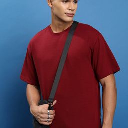KETCH Oversized Drop Shoulder Sleeves Casual Popcorn structured T-shirt-image-81