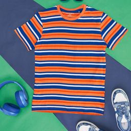 Pantaloons Junior Boys Striped Cotton T-shirt-picture-27