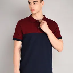 TIM PARIS Colourblocked Polo Collar T-shirt-image-18