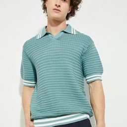 max Striped Polo Collar Pure Cotton T-shirt-picture-39