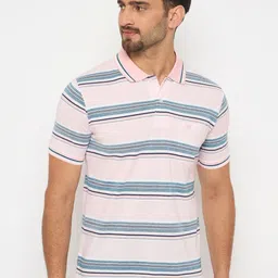 Duke Men Striped Polo Collar Cotton T-shirt-picture-31