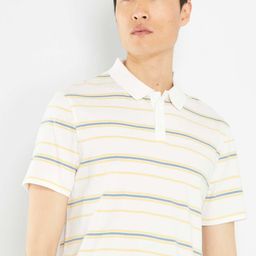 KIABI Striped Polo Collar Short Sleeves Cotton T-shirt-picture-5