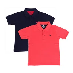 BAESD Boys Pack of 2 Cotton Short Sleeves Polo Collar Pockets T-shirts-image-4
