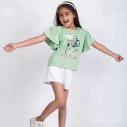 Jelly Jones Girls Printed Polo Collar Pockets T-shirt-image-35