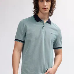 GANT Solid Polo Neck Regular Fit T-Shirt-picture-13