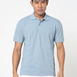 R&B Men Solid Polo Collar Cotton T-shirt-image-84