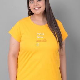 Club York Plus Size Typography Printed Round Neck Shirt Sleeves T-shirt-image-48