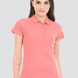 ONEWAY Women Cotton Polo Collar T-Shirt-image-21