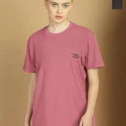 VIMAL JONNEY Women Pack Of 2 Solid Drop-Shoulder Sleeves Oversized T-shirts-45