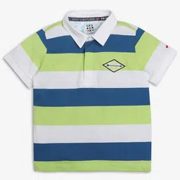 Ed-a-Mamma Boys Striped Polo Collar Short Sleeves Cotton Bio Finish Pockets T-shirt-image-24