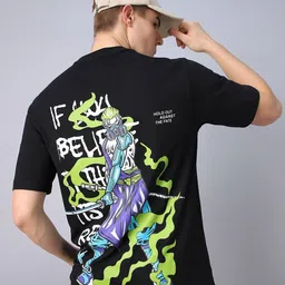Bewakoof Andre Graphic Printed Cotton Oversized T-shirt-image-72