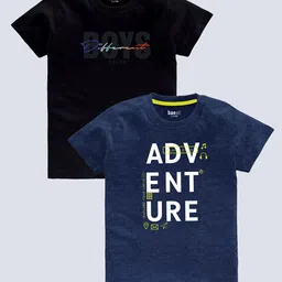 BAESD Boys Pack Of 2 Typography Printed T-shirt-image-81