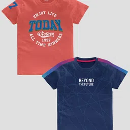 BAESD Boys Pack Of 2 Printed Pure Cotton T-shirts-image-89