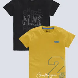 BAESD Boys Pack Of 2 Typography Printed T-shirt-29
