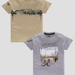 BAESD Boys Pack Of 2 Typography Printed Pure Cotton Casual T-shirt-image-80