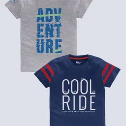 BAESD Boys Pack Of 2 Typography Printed Cotton T-shirt-picture-19
