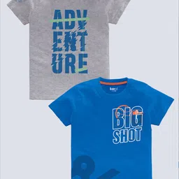 BAESD Boys Pack Of 2 Typography Printed Pure Cotton T-shirt-picture-5