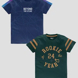 BAESD Boys Pack Of 2 Typography Printed Pure Cotton Casual T-shirt-picture-43