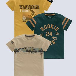 BAESD Boys Pack Of 3 Printed Pure Cotton T-shirt-image-81