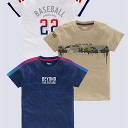 BAESD Boys Pack Of 3 Printed Pure Cotton T-shirt-image-66