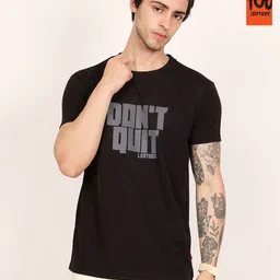 Leotude Men Pack Of 2 Typography Printed Round Neck Oversized T-shirts-image-90