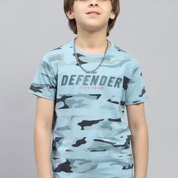 Monte Carlo Boys Camouflage Printed Round Neck Cotton T-shirt-image-92
