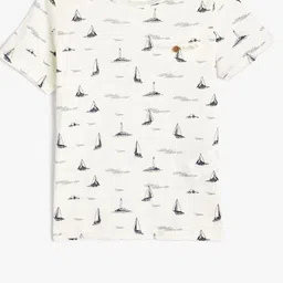 Koton Boys Conversational Printed Pure Cotton T-Shirt-image-97