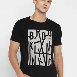 appulse Men Black Typography Printed Regular Fit Cotton T-shirt-image-35