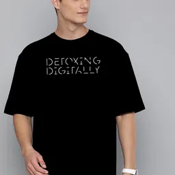 Huetrap Typography Printed Oversized Cotton T-shirt-image-86