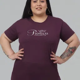 Trend Level Plus Size Typography Printed Cotton T-shirt-image-38