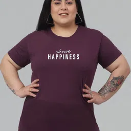 Trend Level Plus Size Typography Printed Pure Cotton T-shirt-image-17