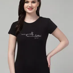 Trend Level Typography Printed Pure Cotton T-shirt-image-75