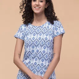 Hive91 Tribal Printed Round Neck Cotton Relaxed Fit T-shirt-image-65