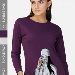 CHOZI Pack Of 2 Graphic Printed Cotton T-shirt-picture-30